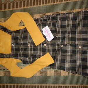 NWT Bonnie Jean Girls 12 Plaid Jumper and Top Set